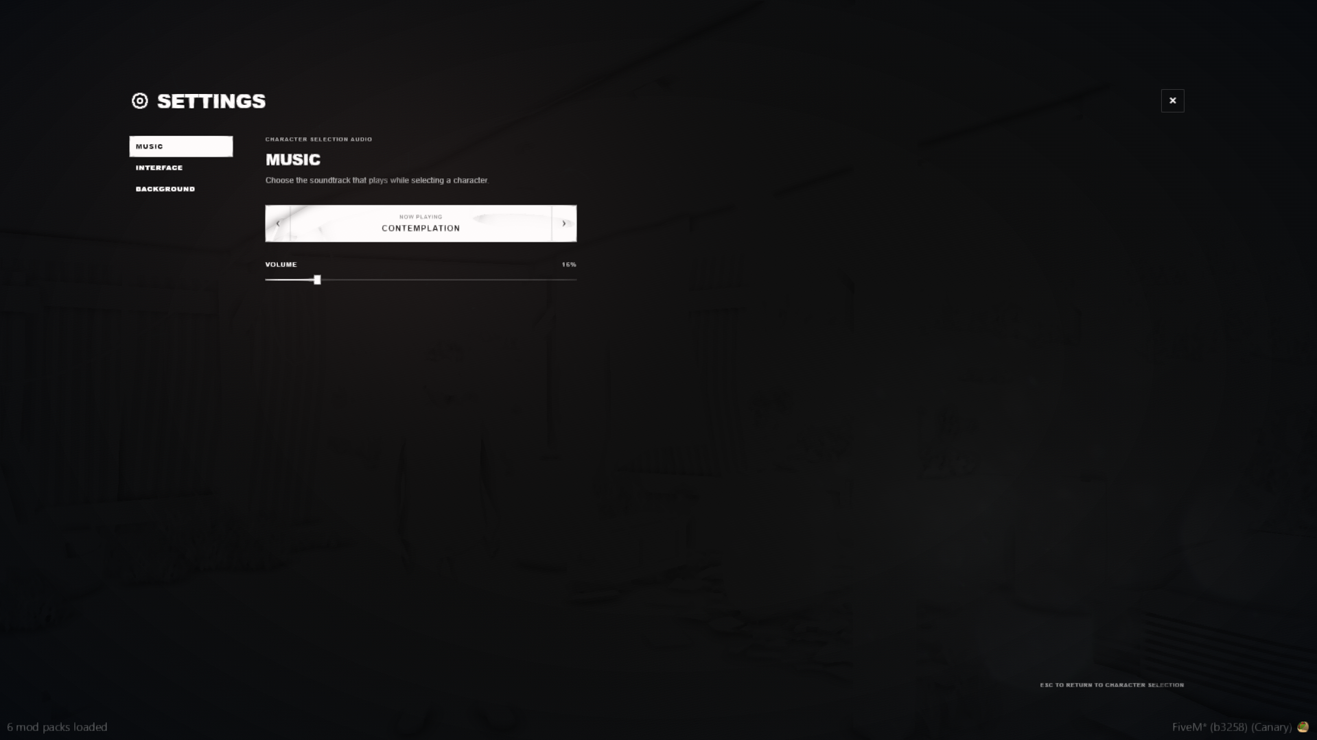 Settings Menu